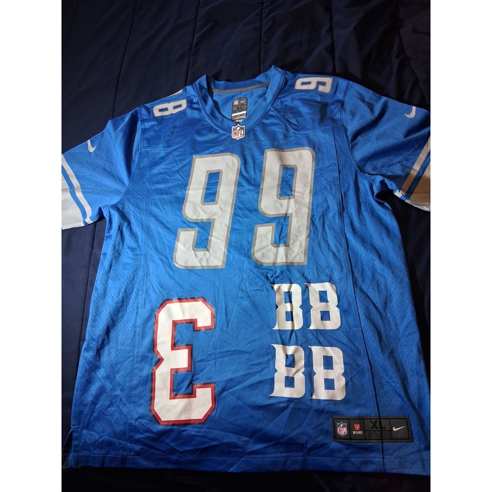 Nike Detroit Lions Jersey #98 Mens XL Buggs Overstamped Extra Numbers NWoT